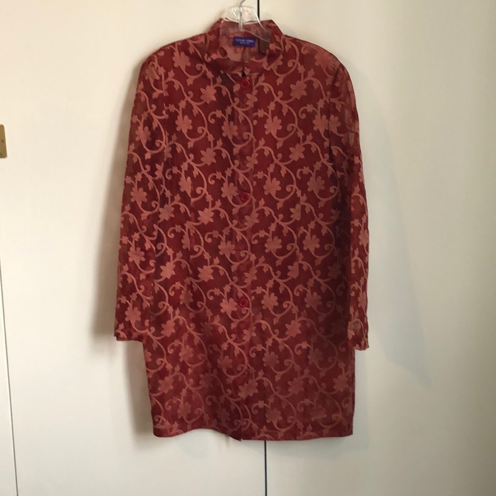 Sheer jacquard tunic